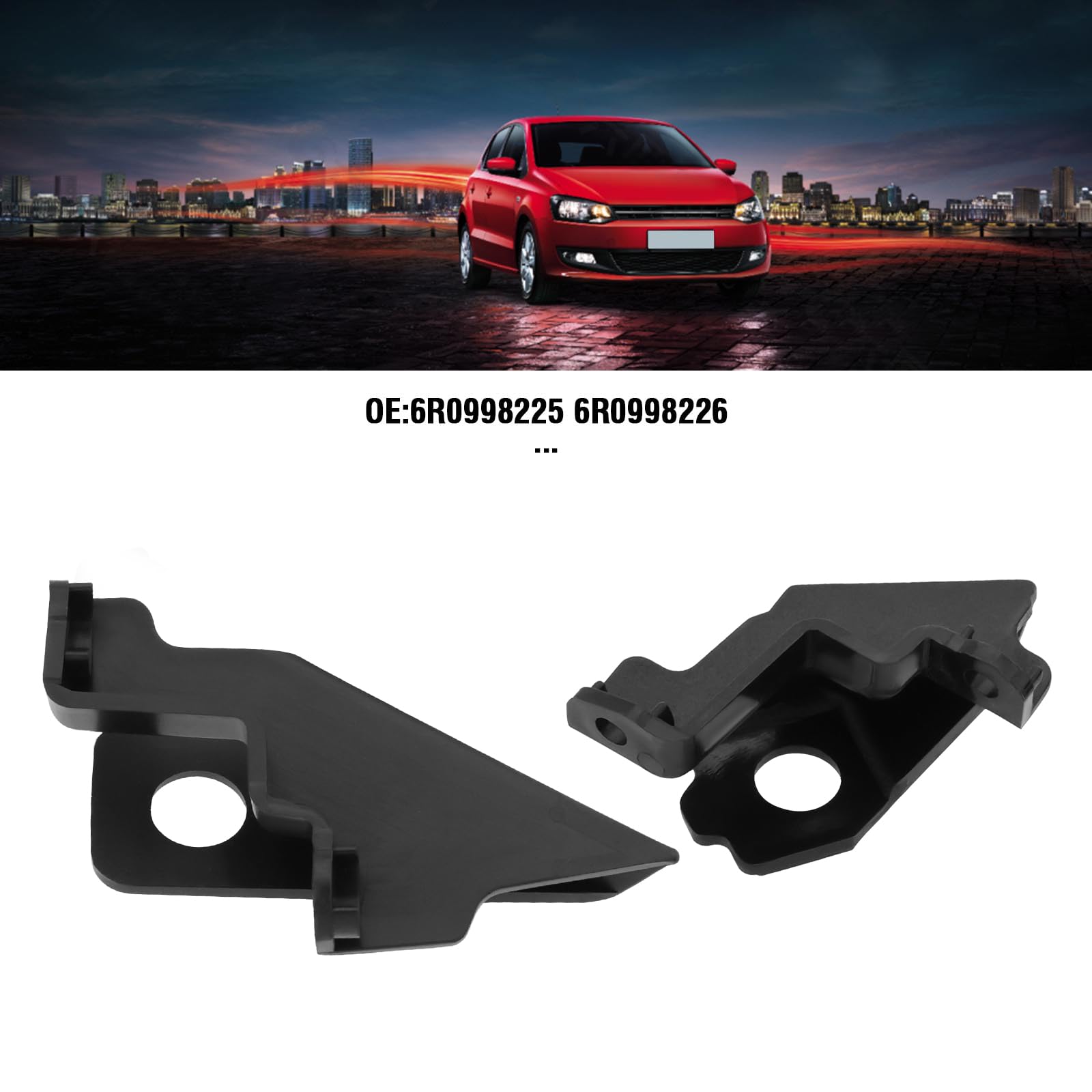 ECSiNG Kit di riparazione fari auto staffa clip inludes vite e guarnizione anteriore faro riparazione set 6R0998225 6R0998226 compatibile con VW Polo 2009-2017
