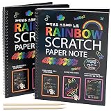 TULEBOLIAN Libro para Rascar, Magic Scratch, Cuaderno de Dibujo Creativo, Papel de Pintura para Niños y Adultos, Hojas Negras para Rascar, Regalo Ideal para Desarrollar la Imaginación
