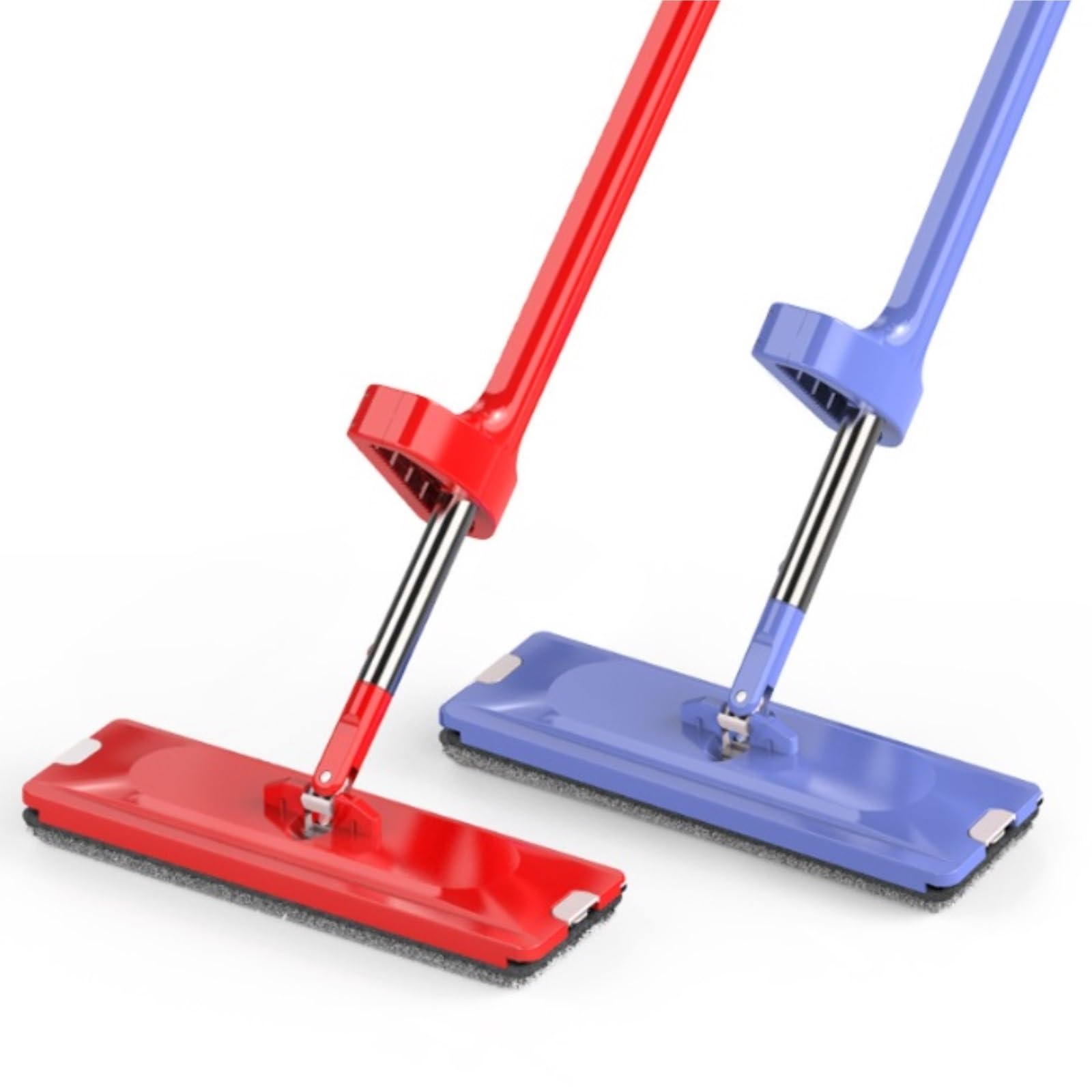 Fregona Fregona Plana Telescópica De Acero Inoxidable con Autoescurrido Y Manos Libres 180 Grados para El Hogar, La Cocina Todo Tipo Suelos Limpieza Suelo(Blue)