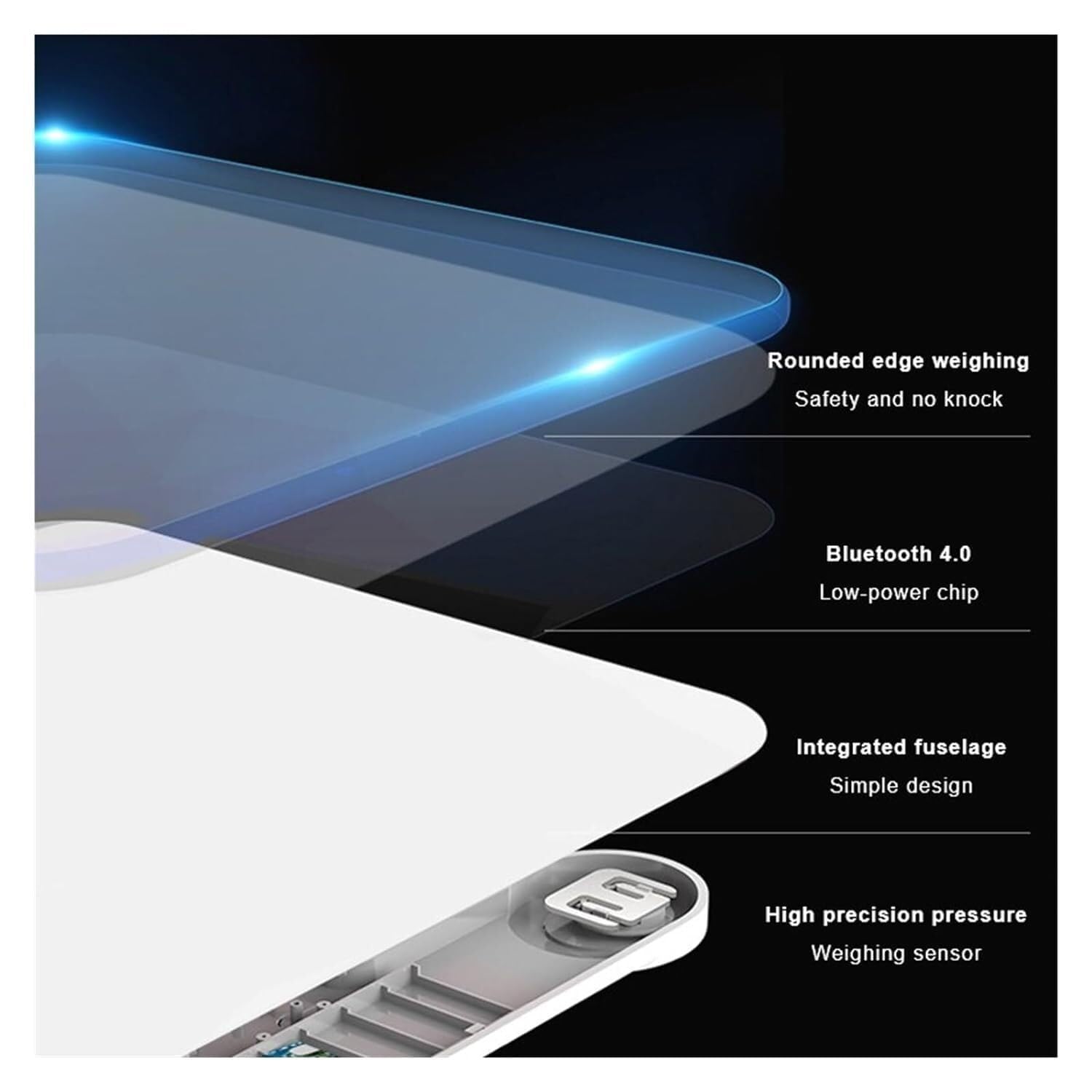 Cyfrowa Waga Waga Łazienkowa Elektroniczna Waga Solarna Waga Waga Wielofunkcyjna Waga Do Pomiaru Tkanki Tłuszczowej Waga łazienkowa(White)