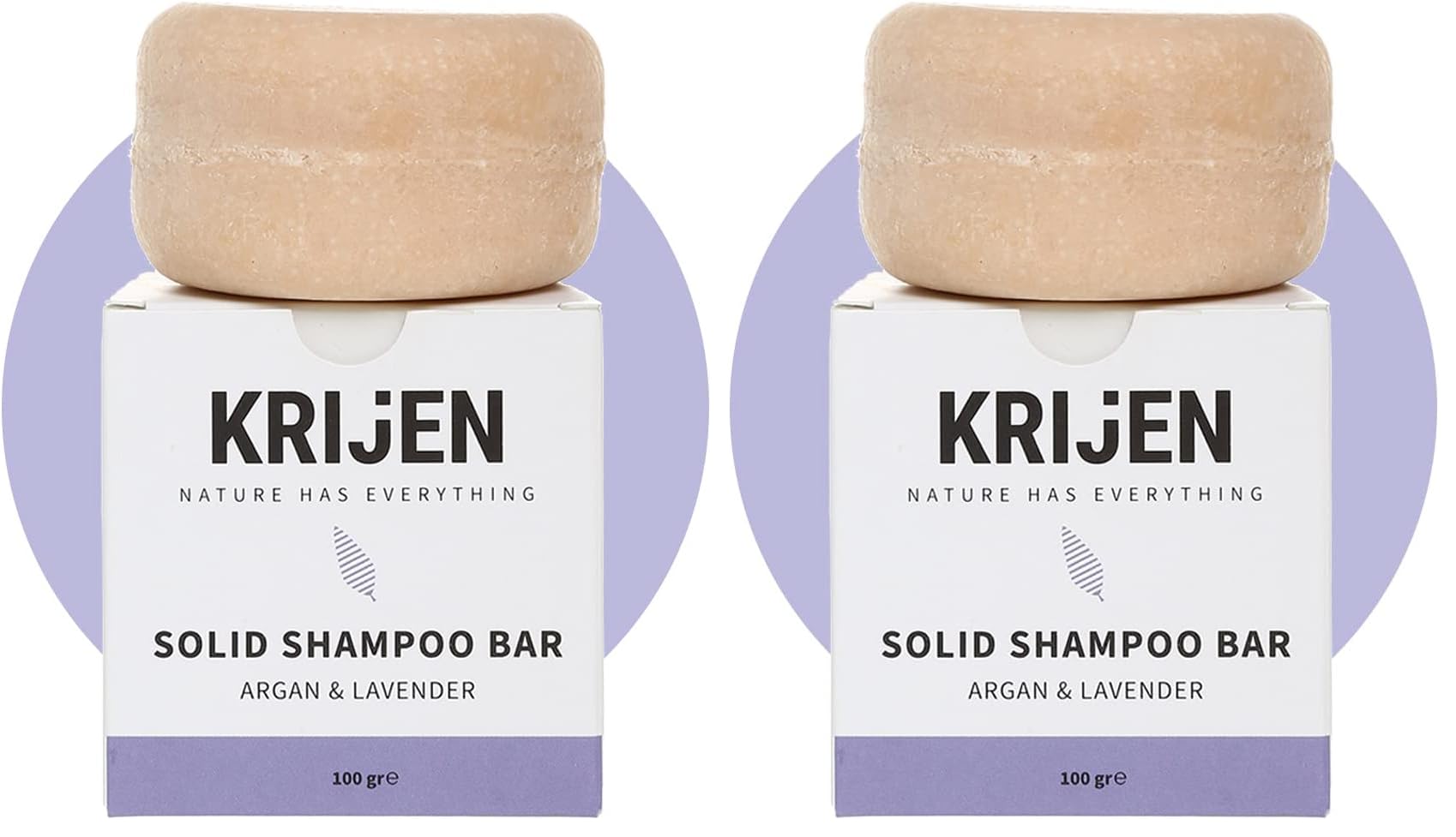 Krijen Argan & Lavanta Katı Şampuan 100gr (2 paketi)