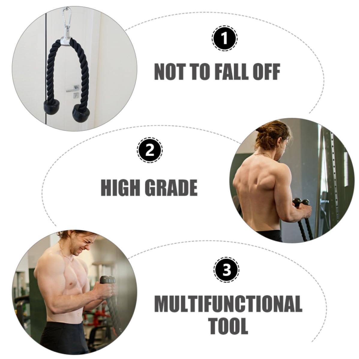 HOMSFOU Set 8 Pezzi Pulegge per Allenamento Braccia in Acciaio Inossidabile e Pu, Attrezzatura Fitness per Esercizi Addominali e Braccia, per Home Gym