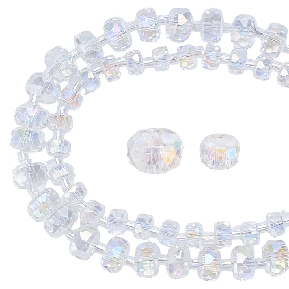 Perles en verre à facettes PandaHall : 179 pièces cristal transparent AB 6mm 8mm