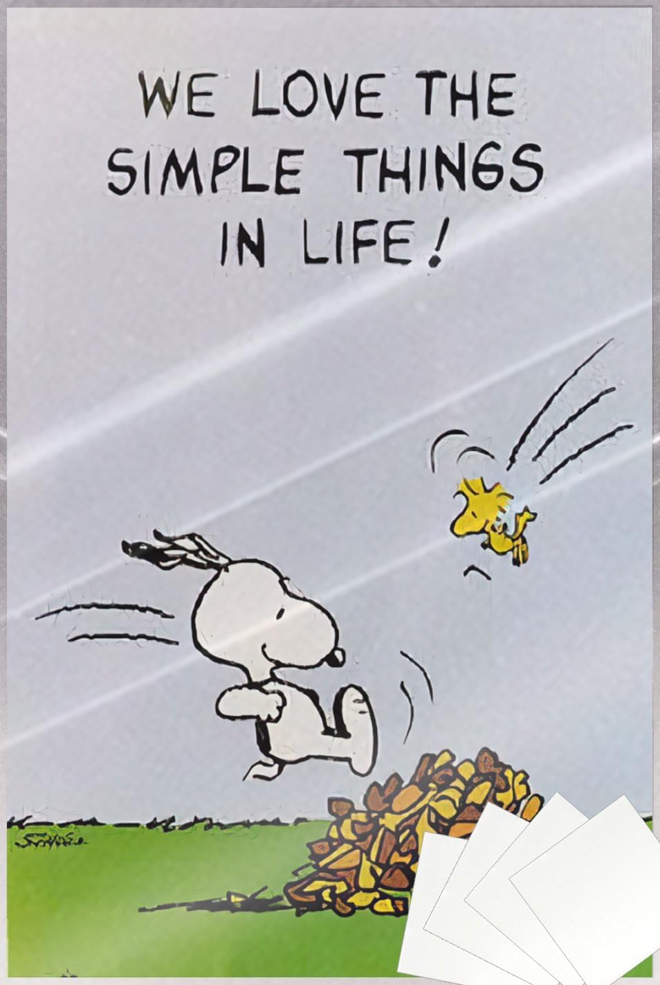 POSTER STOP ONLINE Peanuts - TV Show - Comic Poster (We Love The Simple Things in Life!) (Snoopy & Woodstock) (Size: 24" x 36") (Laminated Poster & Strips)