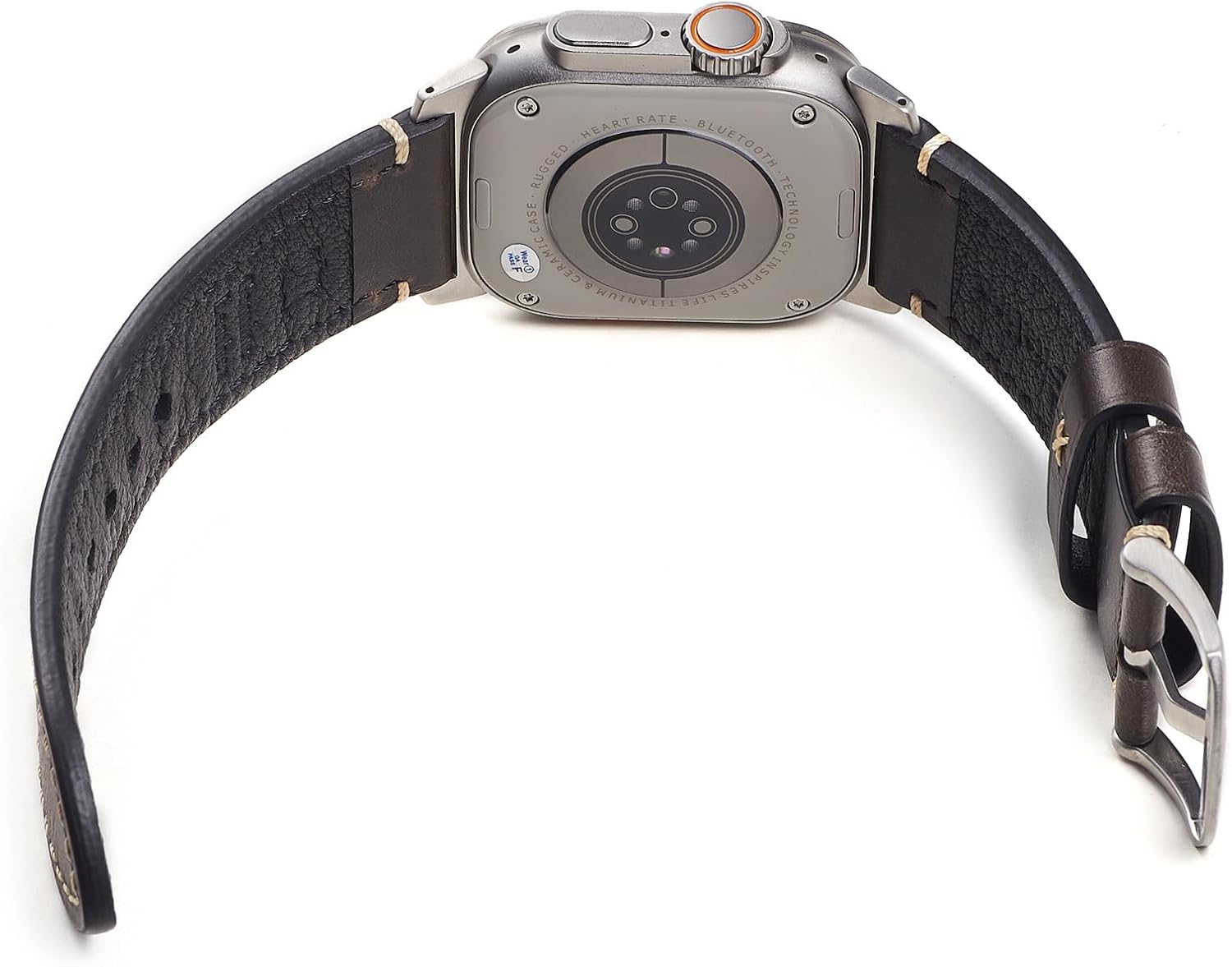 Gitalian Leather Band Compatible with Apple Watch Ultra3/2/1 Band 49mm 46mm 45mm 44mm 42mm for Men, Genuine Leather Replacement Strap for iWatch Series 10 9 8 7 6 5 SE2, Gray Black
