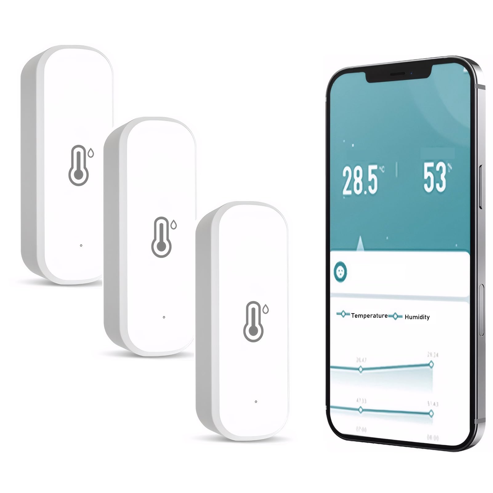 Mengshen WiFi Hygrometer Thermometer Smart Temperature Sensors 3 Pack