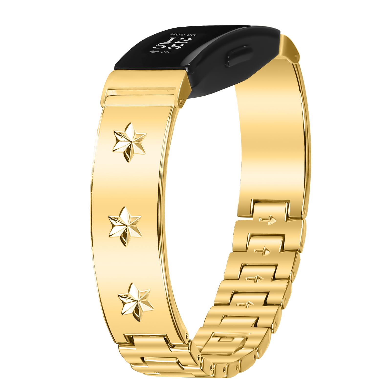 Gimuk Straps Compatible for Fitbit Inspire 2 Strap Women Men, Stainless Steel Metal Replacement Wristband Band Compatible with Fitbit Inspire 2/Inspire HR/Inspire/Ace 2 Small Large (Gold)