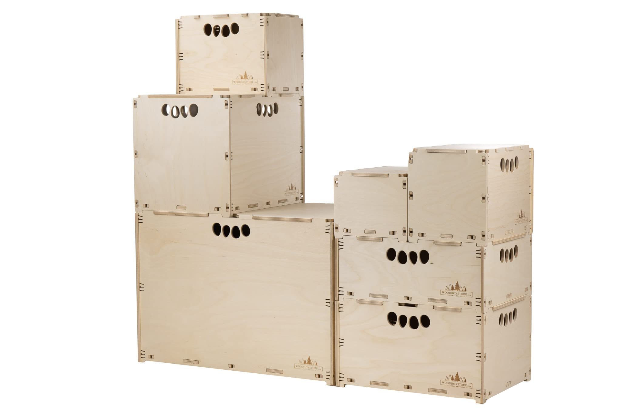 Hochbelastbar Werkzeugbox aus Holz Holzkiste Naturbelassen 60x40x32cm 63 Liter mit Deckel Aufbewahrungsbox