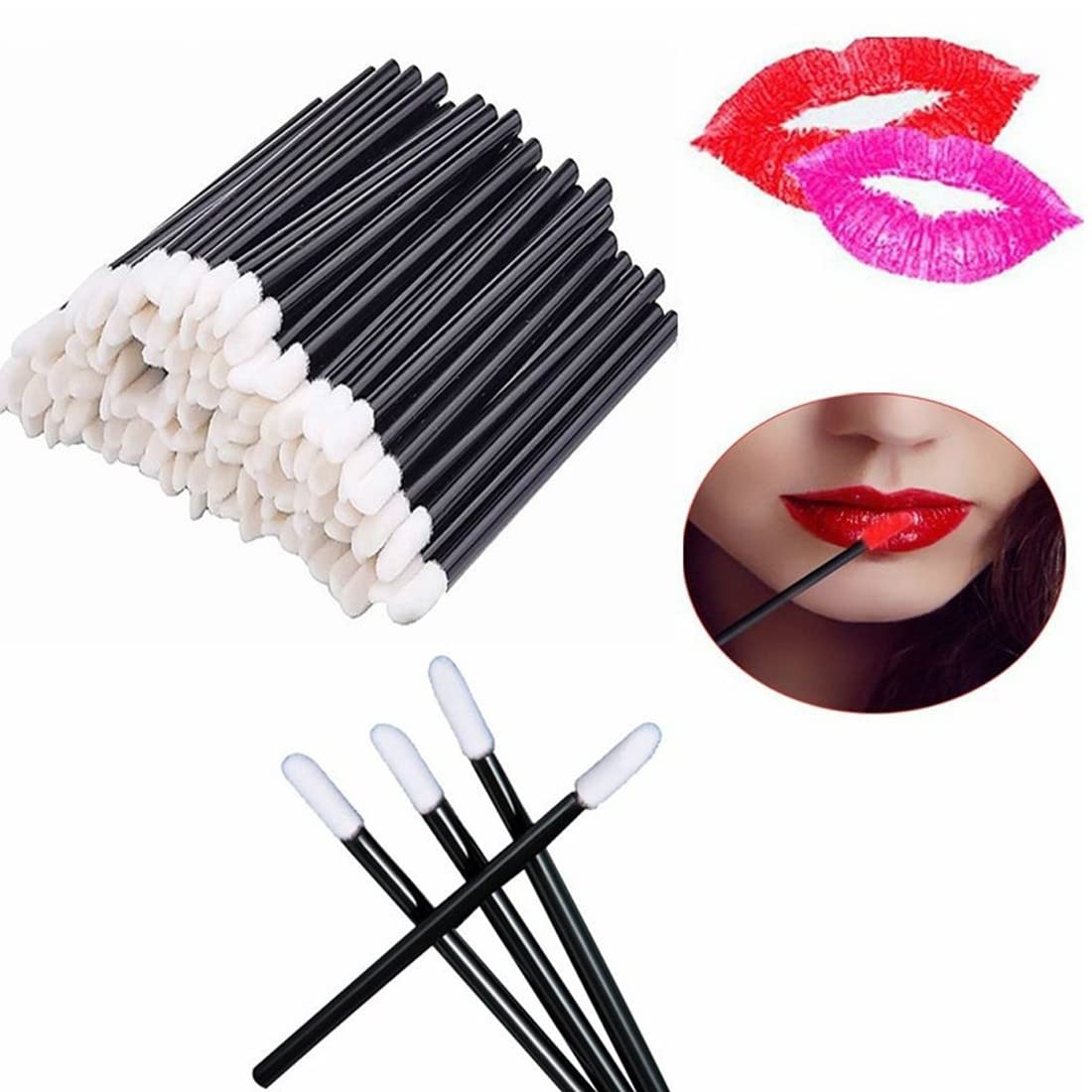 100Pcs Micro Brosses,Microbrosses Cils Micro Applicateurs Brosses,Jetables Extensions de Cils,pour Extension de Cils,Coloration des Cils,Maquillage