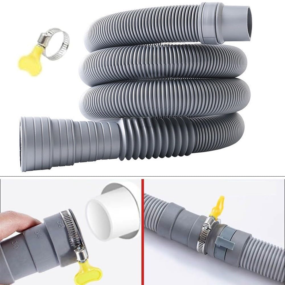 Tubo di scarico per camper, per camper, tubo di scarico per camper e camper, sistema idraulico di ricambio (tubo dell'acqua + morsetto)