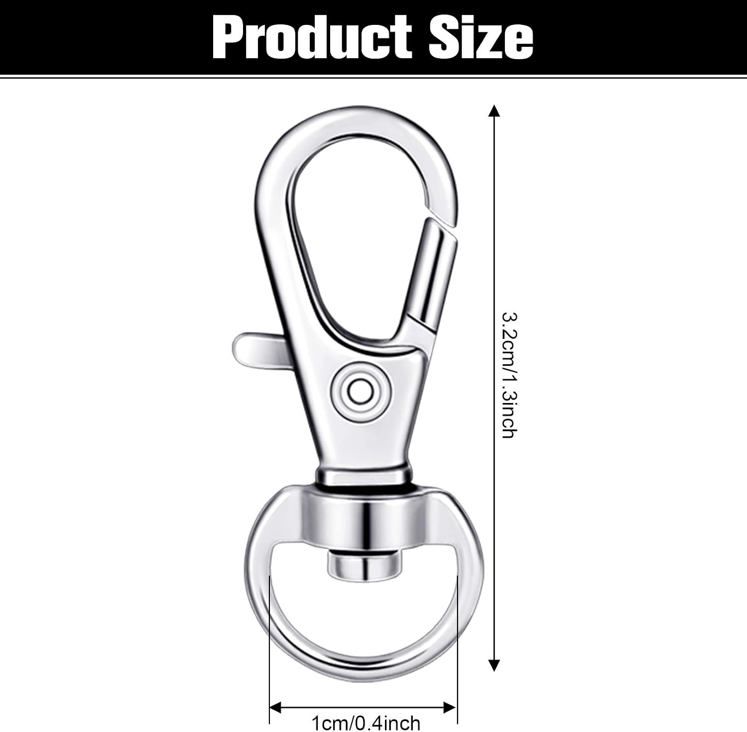 35 Pieces Swivel Clasps Lanyard Snap Hooks Swivel Snap Hooks Metal Keychain Clip Hooks Lobster Claw Clasps for Keychain Key Ring Crafts (White K, Gold, KC Gold, Rose, Bronze, Black, Deep Black)