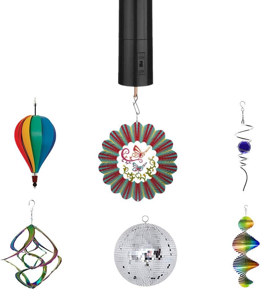 Hanging Black Rotating Motor for Wind Spinner and Wind Chimes (Black 3 Pack)