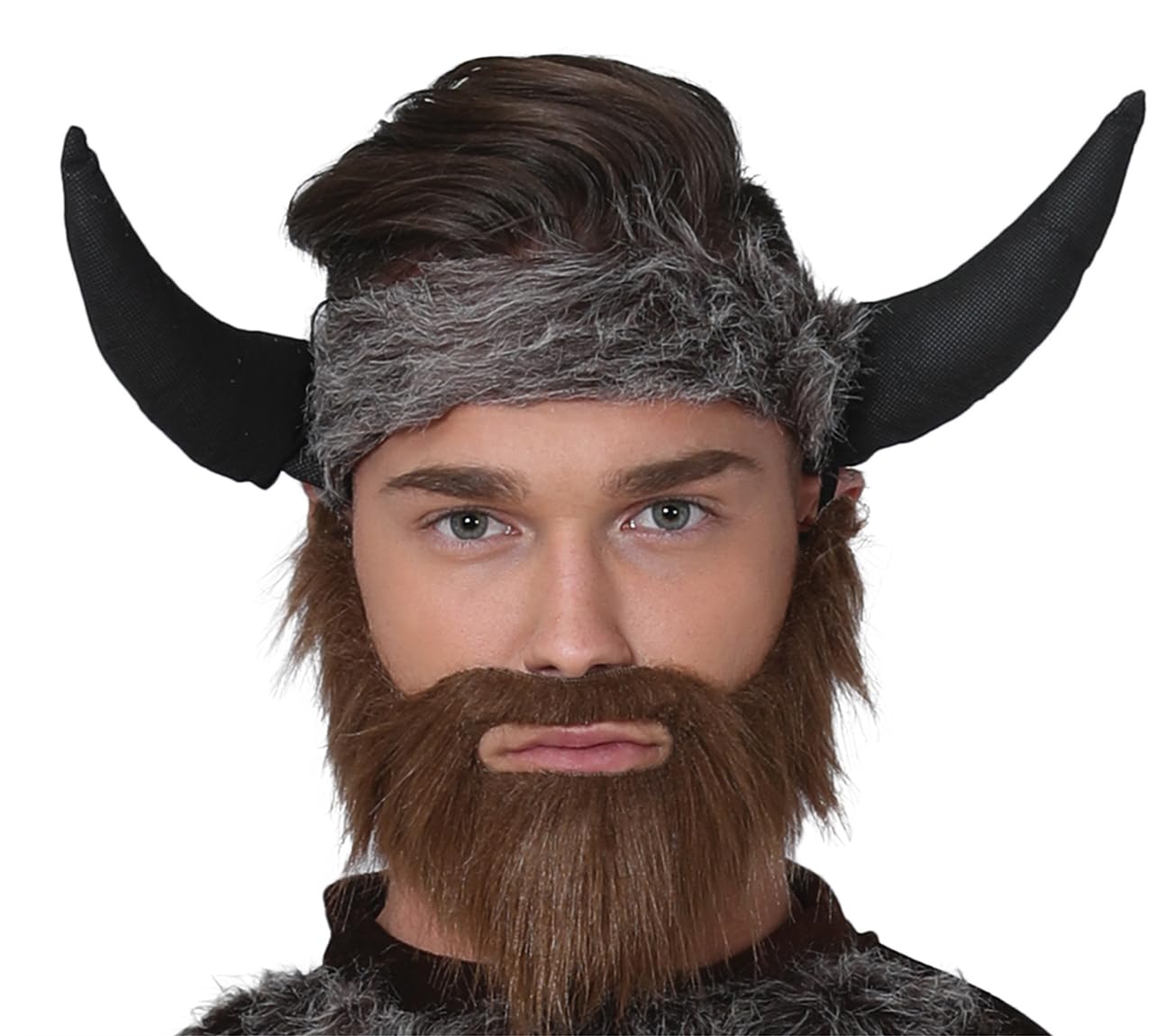 FIESTAS GUIRCA | Costume da Vichingo Adulto (46-48/S) - Vestito, Fascia per la Testa, Cintura, Corna e Polsini - Costume da Guerriero Nordico per Halloween, Carnevale e Feste in Maschera - Uomo