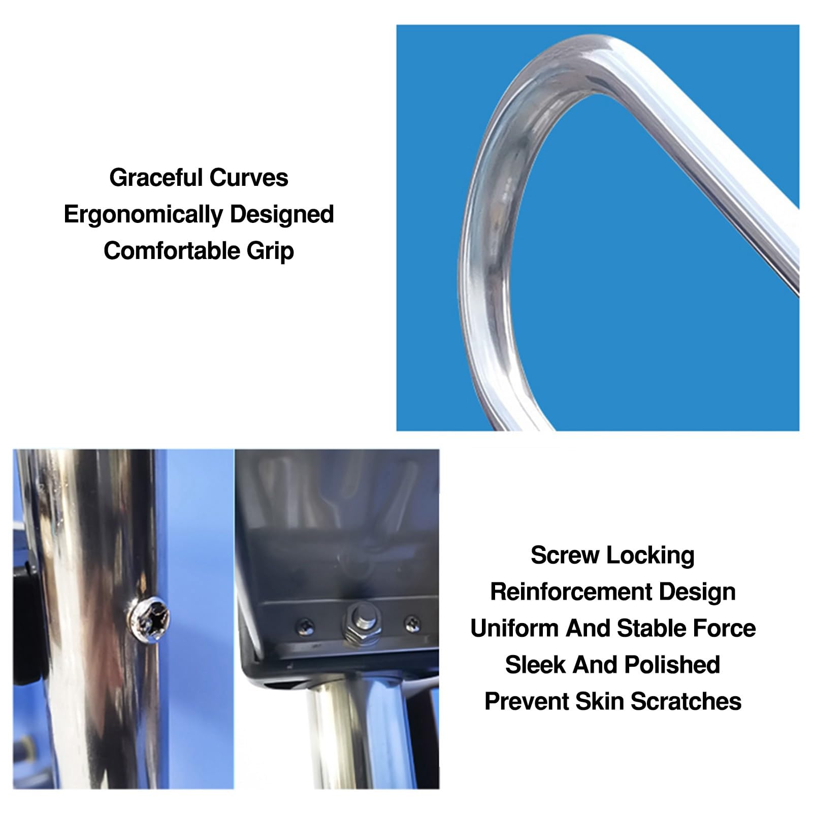 Scaletta per Piscina, in Acciaio Inox Antiscivolo, Portata 100 kg, Adatta per Piscine e parchi Acquatici (2 gradini)