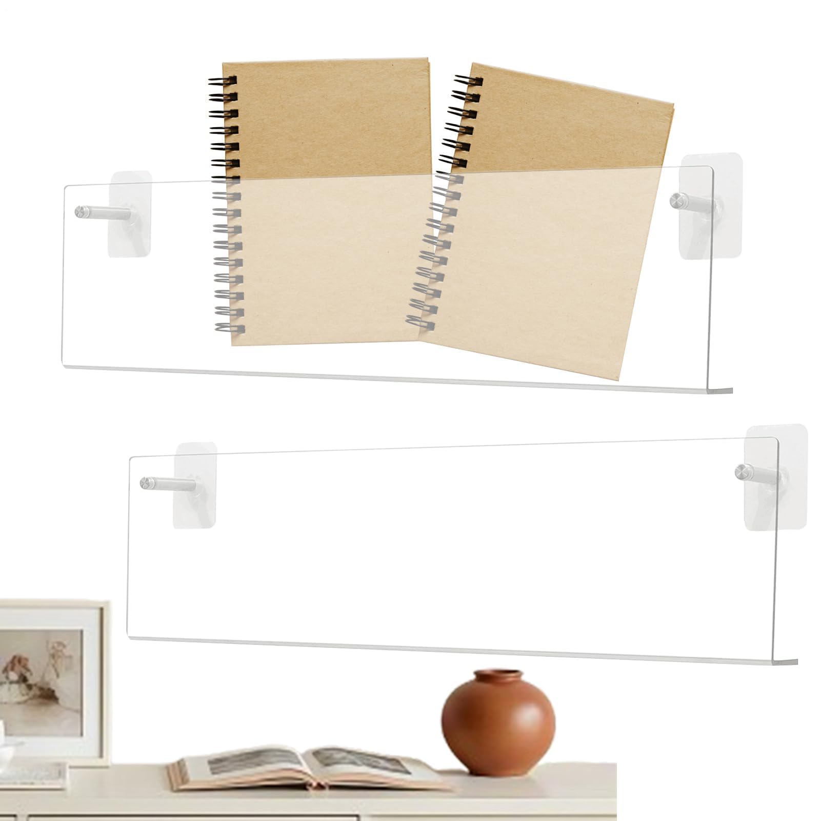 Supporto da parete per dischi in vinile, 2 pezzi, design senza trapano, per esporre musica, organizer resistente per adulti e amanti della musica, soluzione salvaspazio