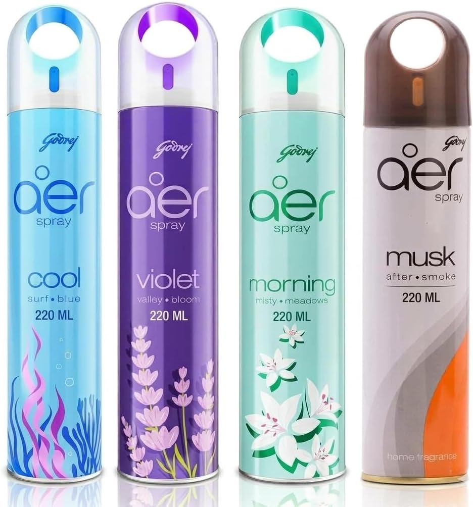 Godrej aer Home Assorted Air Freshener Spray - 300 Ml (Pack Of 4)