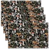 Photo Gallery set di 4 tovagliette decorative per bambini a forma di fungo kawaii, per la decorazione di funghi selvatici, tovaglietta per cucina, tavolo da pranzo, decorazione per interni ed esterni, colore nero, Photo Gallery set di 4 tovagliette decorative per bambini a forma di fungo kawaii, per la decorazione di funghi selvatici, tovaglietta per cucina, tavolo da pranzo, decorazione per interni ed esterni, colore nero,