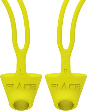 Flare Calmer Kids Secure| Ear Plugs Alternative | Daily Noise Relief | Sound Sensitivity | Stress Relief | No Muffling | Improve Wellbeing | Comfy, Reusable, Soft Silicone Earplugs | Earplugs |Yellow