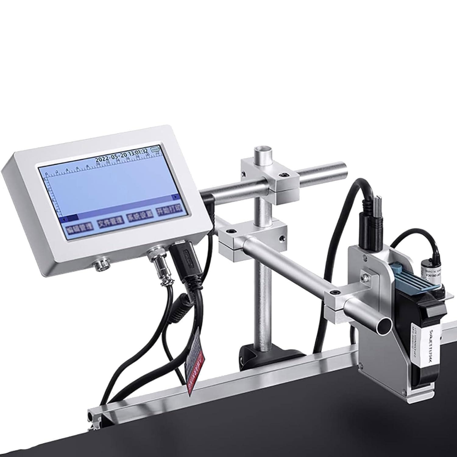 MLYYYDSS 12.7mm/25.4mm Online Industrial Inkjet Printer,Batch Coder Automatic Coding Inkjet Code Barcode TIJ 2.5 Thermal Expiry Date Inkjet Printer Supports Text,Excel,BMP,USB Printing 12.7mm
