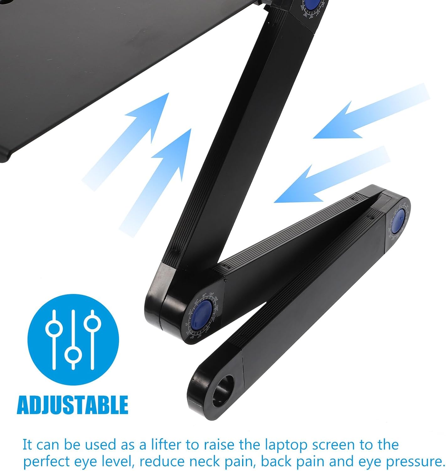 NUOBESTY Aluminum Alloy Laptop Stand with Dual Cooling Fans and Mouse Pad, Foldable Adjustable Computer Holder for Bed and Desk Use, Portable Notebook Cooling Support for Home and Office