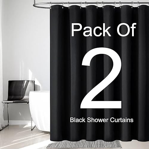 Miniatura 30 de Cortina de ducha de tela blanca con contrapeso inferior, calidad de hotel impermeable, 72 x 72 pulgadas, lavable a máquina B-blanco,Beige