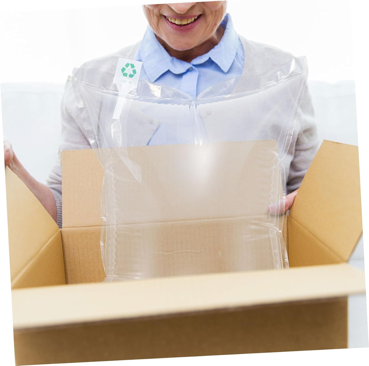 DOITOOL 100pcs Save Space Inflatable Sturdy Blocking Wrap Bag Air Bubble Bag for Efficient Packaging