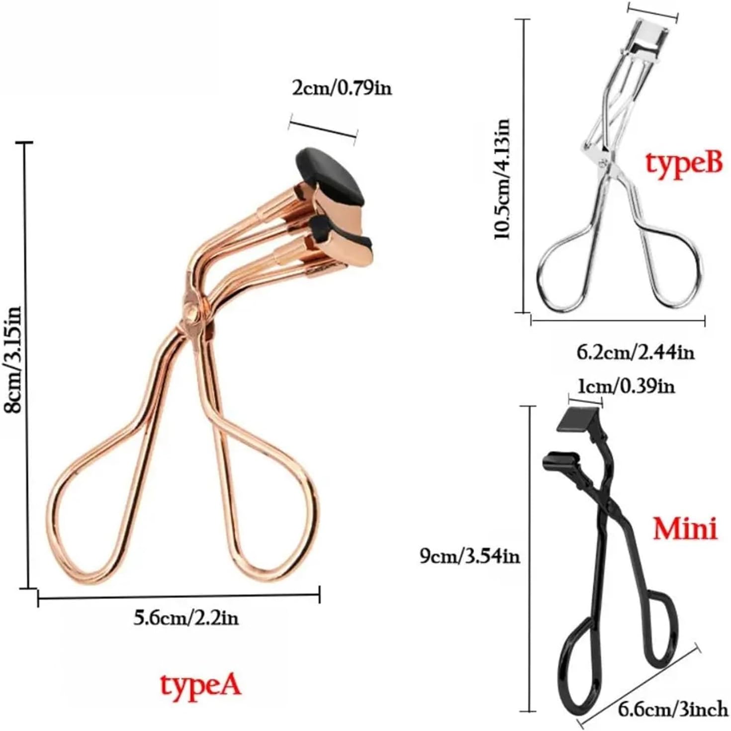 Cosmetic Women Makeup Tools Beauty Partial Eyelash Curler Eyelash Curling Clip Lash Curling Applicator Eyelash Lift Clip(Black-Mini)