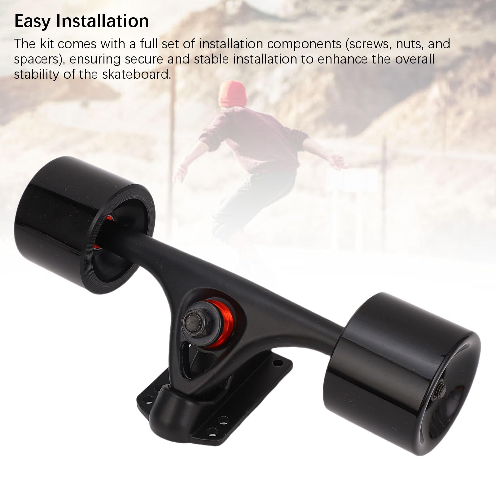 Tbest Longboard Trucks Aluminium ALLIAG 7 Pouces Tamis de Planche à roulettes avec Roues Combo pour Longboard Road Board Dance Board 2PCS