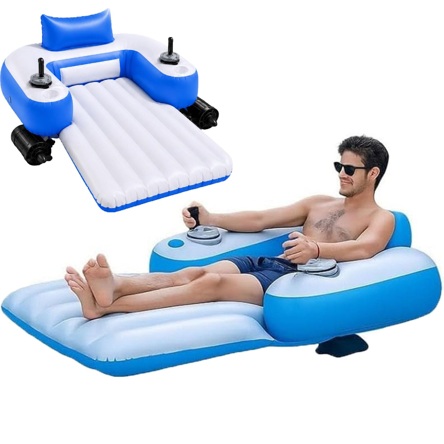 Rechargeable Inflatable Float, Electric Propeller Water Lounge Chair B