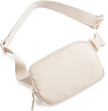 Telena Bauchtasche Damen Gürteltasche Herren, Sport Mode Hüfttaschen Frauen Brustbeutel Umhängetasche Crossbody Bag mit verstellbarem Riemen Beige