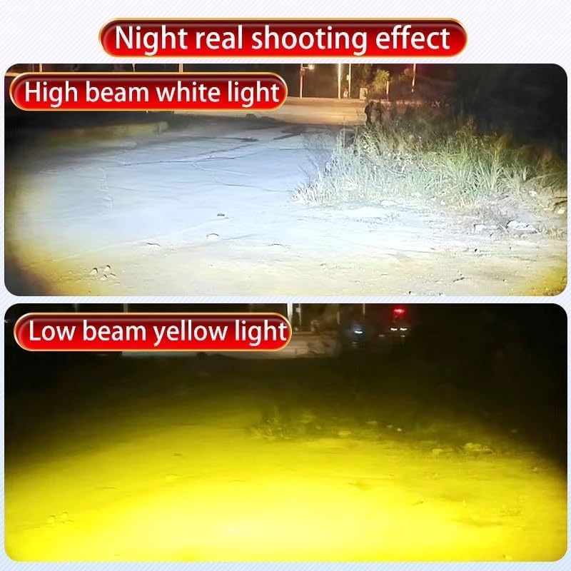 Image of 30W LED Auxiliary Light 4 Lens, Yellow White Beam, 4 Modes Flashing Fog Lamp for Bike & Car