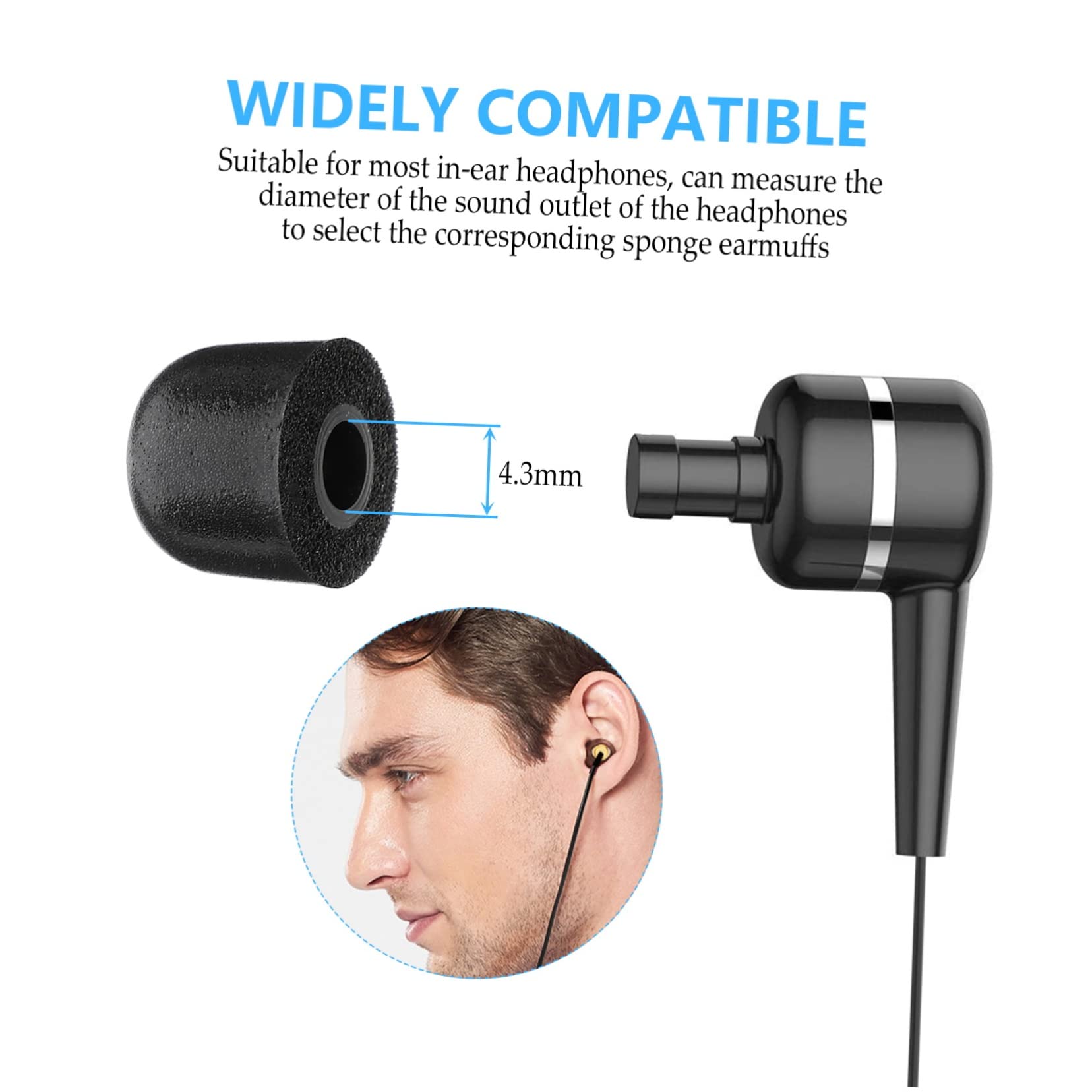 HANABASS 50stücke Memory-Schaum Ohrstöpsel Für-Ear Kopfhörer Ergonomisches Design Für Effektive Geräuschreduzierung Und Optimalen Geeignet Für