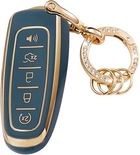 Miniatura 10 de WSAuto Funda para llavero con llavero de metal compatible con Ford C-Max Edge Escape Expedition Explorer Flex Focus Taurus Lincoln MKS MKT MKX