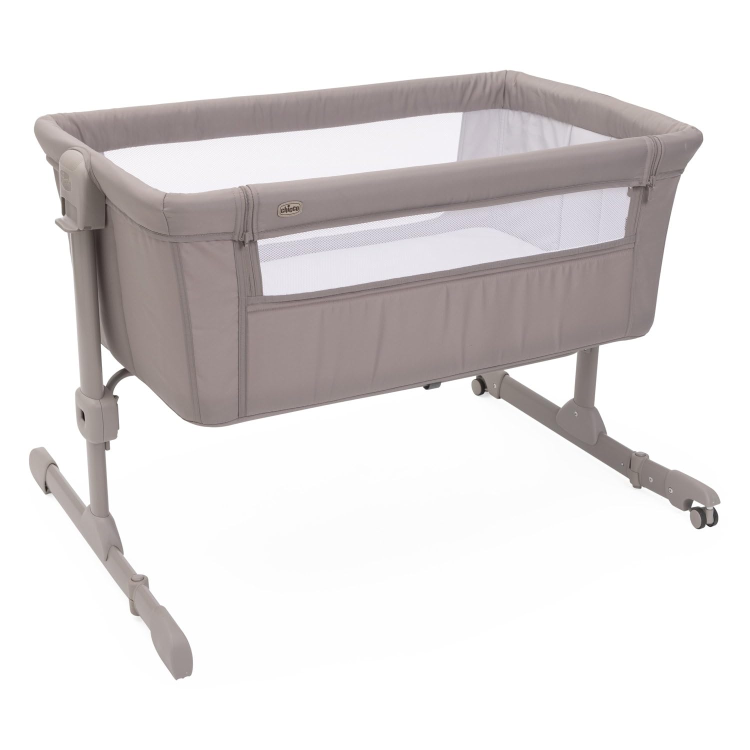 Chicco Next2Me Essential Culla Neonato Fianco Letto, Culla Co-Sleeping, Compatibile con Diversi Letti, Altezza Regolabile, Buona Circolazione dell'Aria, Materasso e Borsa inclusi, 0-6 Mesi, Beige