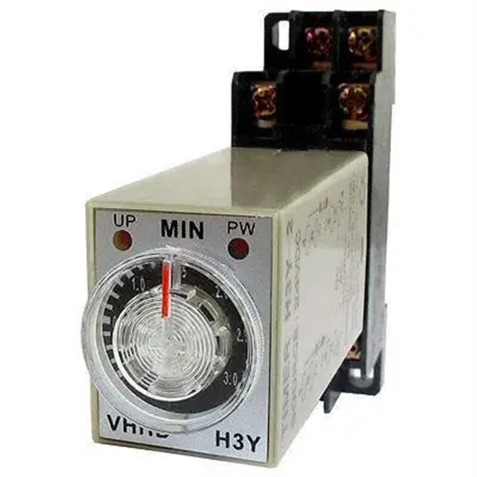 0-3 minuti 3 metri Timer H3Y-2 Relè temporizzato con ritardo di accensione 8 pin con presa AC220V/AC110V/DC24V/DC12V(DC24V)