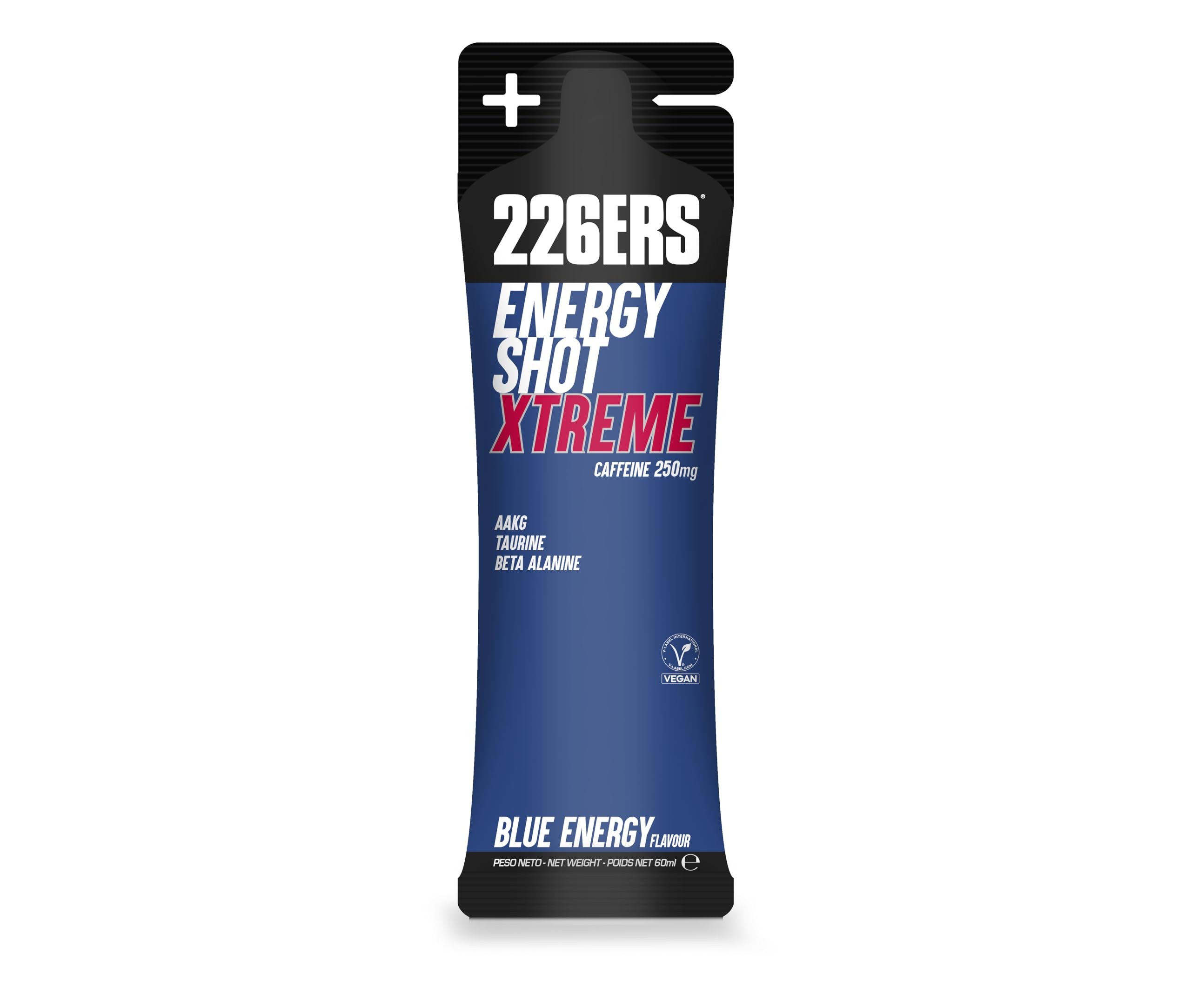 226ERS - Energy Shot Extreme Sabor Blue Energy 60 ml, Suplemento Alimenticio, con Beta Alanina, Taurina y Arginina, con Cafeína, para Activación Antes o Durante el Ejercicio