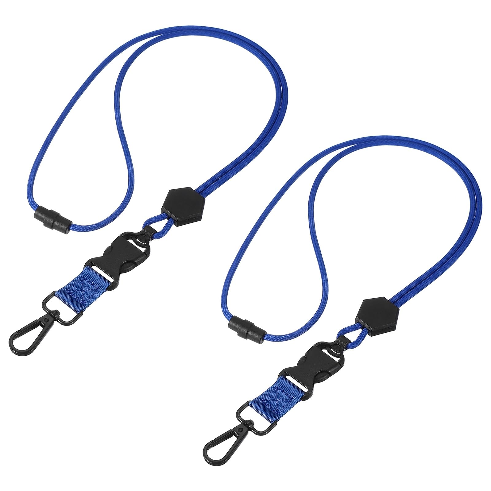 PATIKIL 2Pcs Breakaway Lanyard, Heavy Duty Teacher Neck Lanyard Cord with Safety Detachable Breakaway Buckle and Metal Hook Keychain Key Ring for Card Key ID Badge Holder, Blue