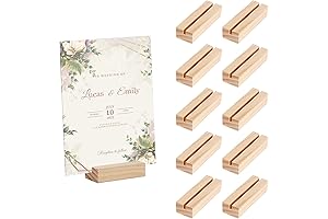 10 PCS Wood Place Card Holders, Number Holder Stands, Name Card Holder