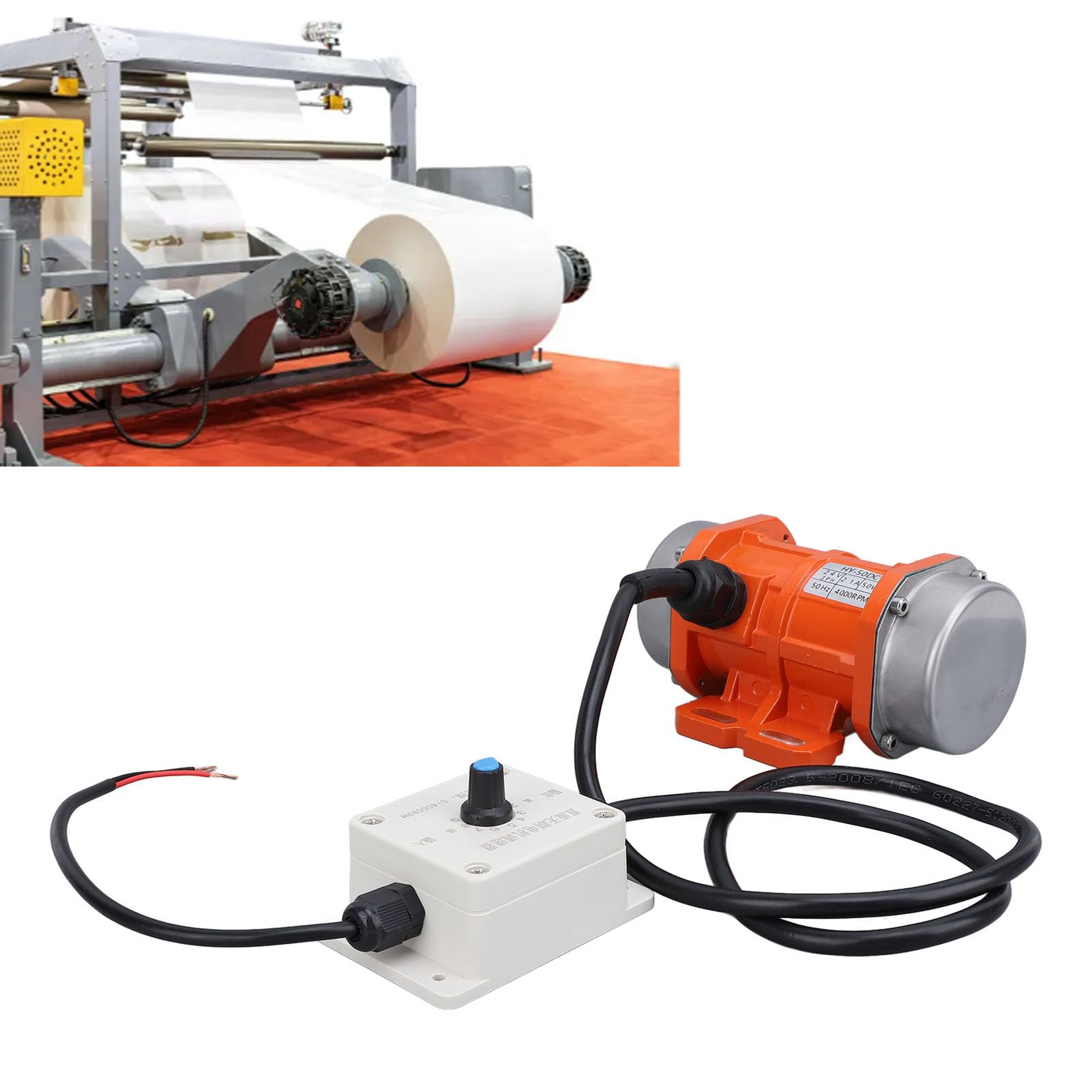Motore di Vibrazione DC 24V, Motore di Vibrazione Senza Spazzole 4000RPM 50Hz IP65 Motore di Vibrazione Elettrico Piccolo Vibratore per Calcestruzzo Impermeabile (50W)