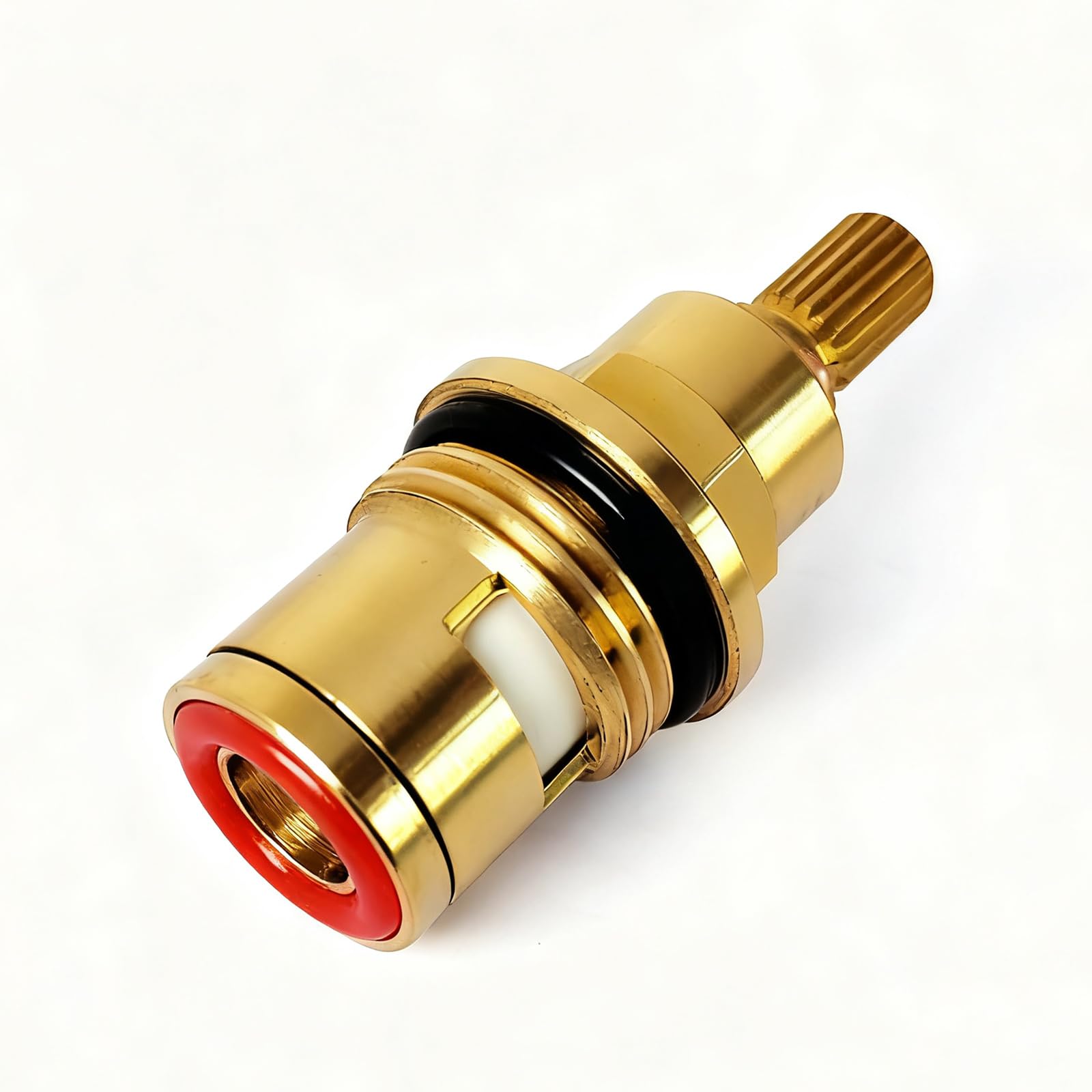 Cartouche À Disque En Céramique Et Laiton, Remplacement De Valve Quart De Tour 1/2 Pouce, Compatible Avec Les Robinets D'évier De Cuisine Et De Salle De Bain (53,5 Mm) (red)