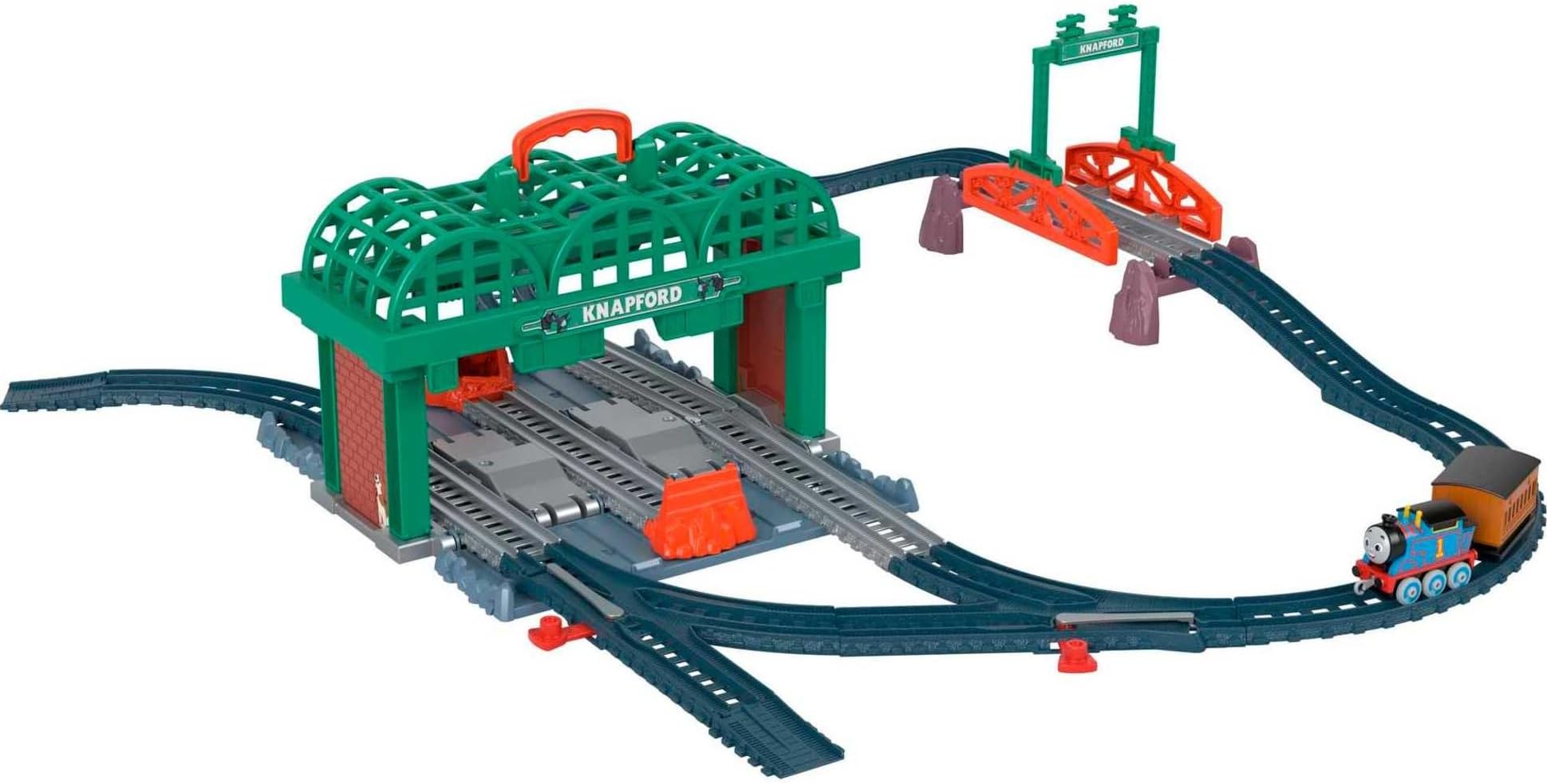 Thomas & Friends Diecast Train & Track Set Knapford Station 2-In-1 Playset & Storage Case For Preschool Kids Ages 3+ Years