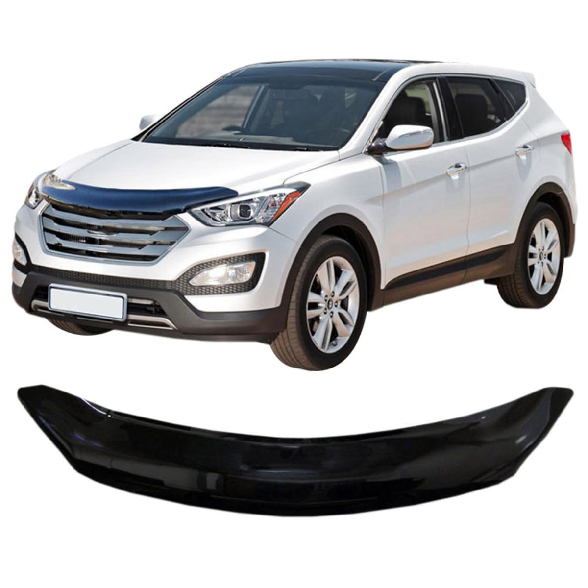 SCOUTT Bra de Capot Déflecteur de Protection pour Hyundai Santa Fe 2012-2018, Aérodynamique, Assemblage Facile, Aucun Perçage Requis