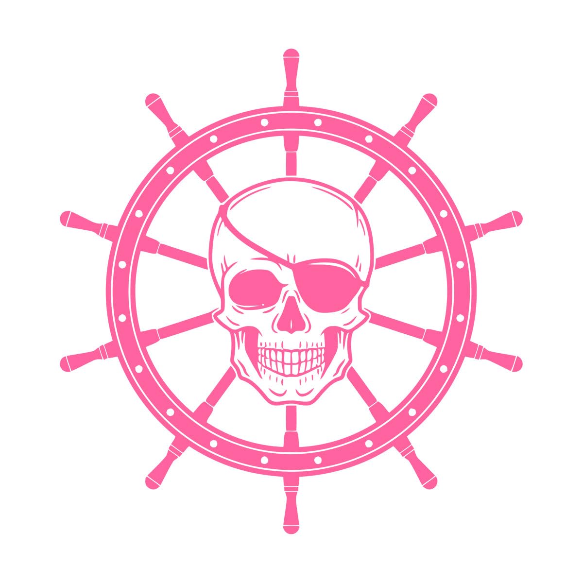 Pirate Skull Wall Decal Ship Wheel Nursery Decor Nautical Vinyl Sticker Child Room Anime Self Adhesive Wallpaper Large - 48x49cm