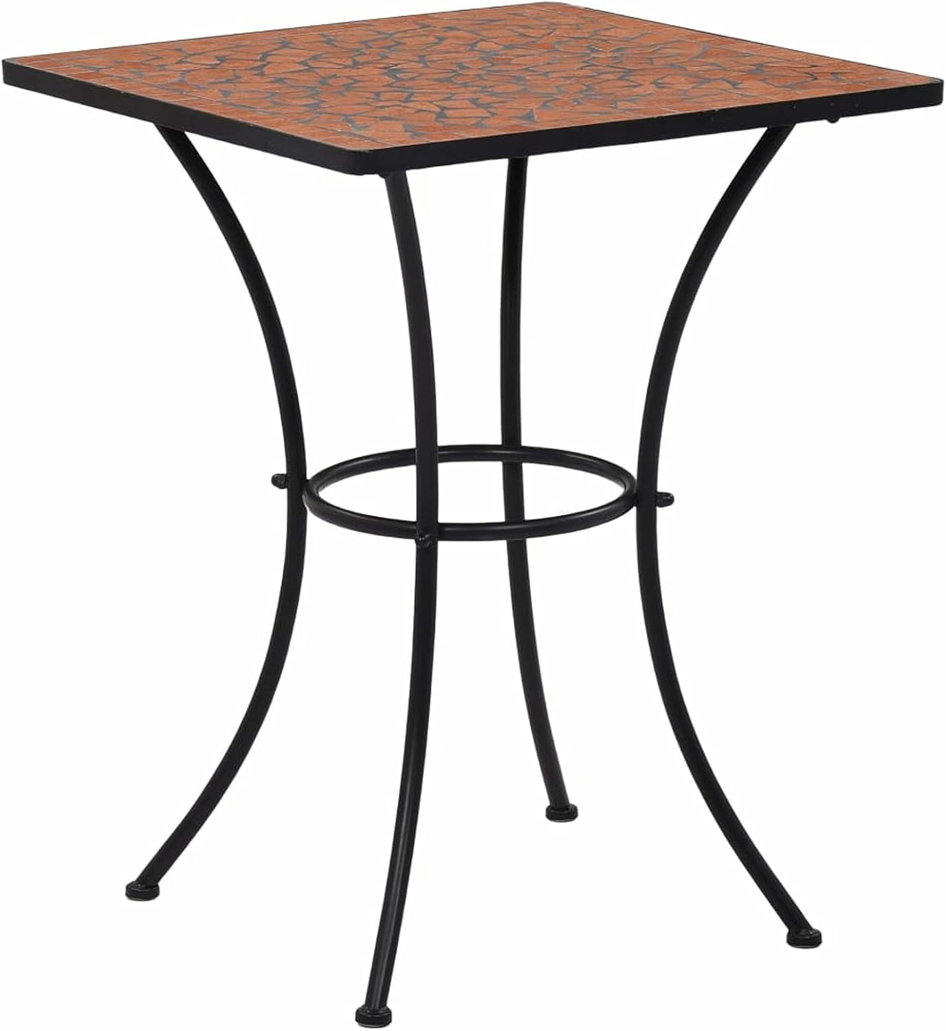 Tidyard Garden Bistro Table Ceramic Tabletop Iron Frame