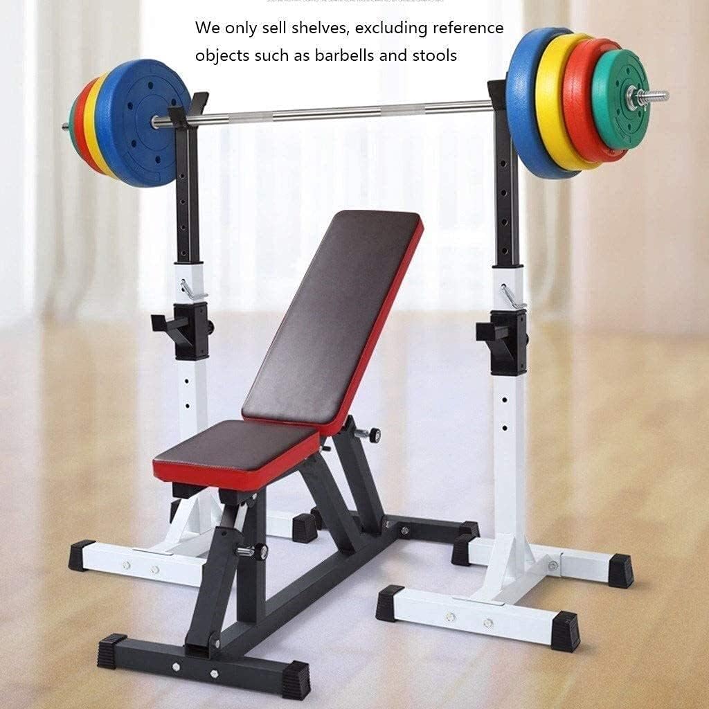 Barbell Stand Weight Lifting Rack Gym Family Fitness Pull-Up Bars Multifunctional Shelf Squat Rack Strength Training Rack Bench Press Men's Fitness Barbell Rack Adjustable Bracket Home Indoor Gym