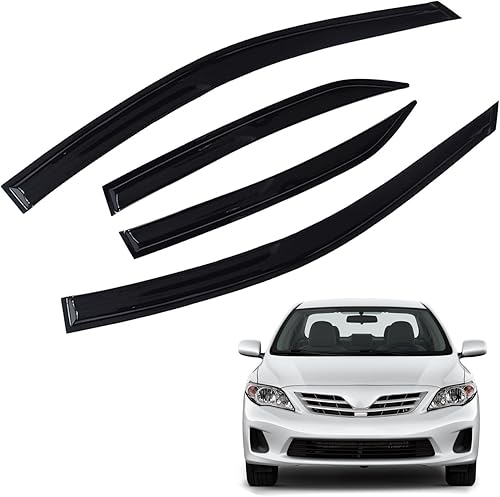 labwork 4 viseras negras para ventana, protección solar, lluvia, viento, repuesto para Toyota Corolla 2009-2013