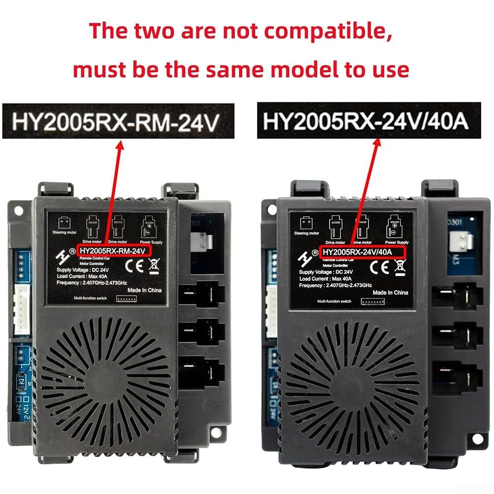 HY2005RX RM 24V 2 4G Récepteur Contrôleur sans fil pour voitures électriques pour enfants Compatible avec l'électronique de véhicule standard (récepteur)