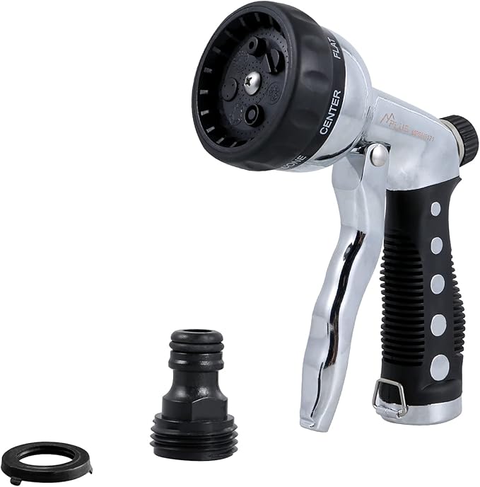 M PLUS Garden Hose Pipe Spray Gun Set, 7 Adjustable Patterns
