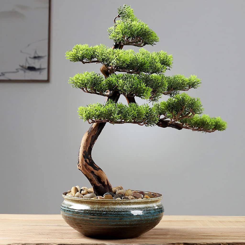 Bonsai Pianta Artificiale Bonsai Tree Simulazione Pianta in Vaso Zen Falso Pianta Verde Accogliente Bonsai Bonsai Adatto for Soggiorno Interni Desktop Decoration Pianta Artificiale Bonsai