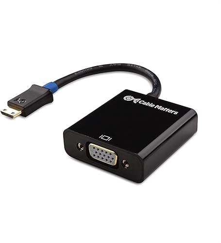 Cable Matters - Adaptador mini HDMI a VGA (Mini HDMI a VGA Converter), color negro